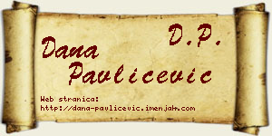 Dana Pavličević vizit kartica